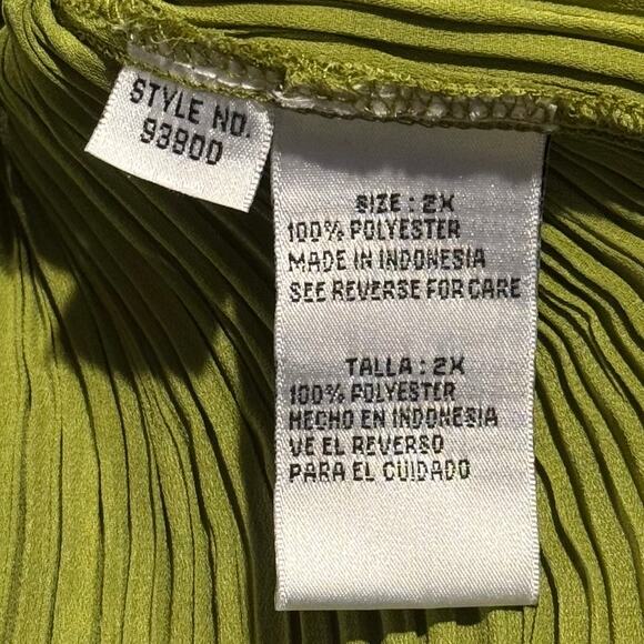 Kaelyn Max Top Y2K Cottage Boho Retro Hippie 70s Fairy Pleated Button Green 2X - Picture 4 of 7